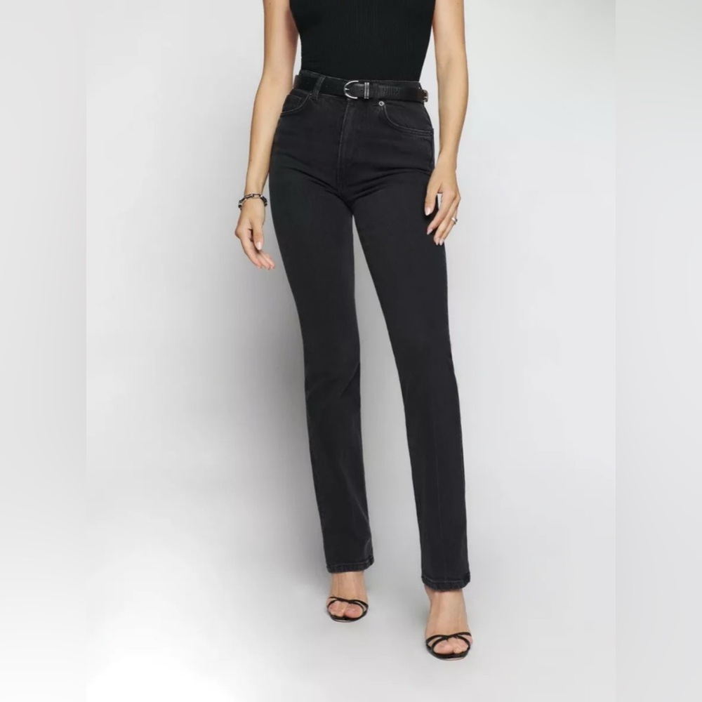 NWT Reformation Peyton High Rise Bootcut Jeans in Erie Black size 31
